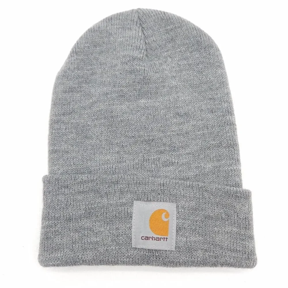 Carhartt Adult One Size Gray Warm Winter Snow Cap Knit Cuffed Watch Beanie Hat